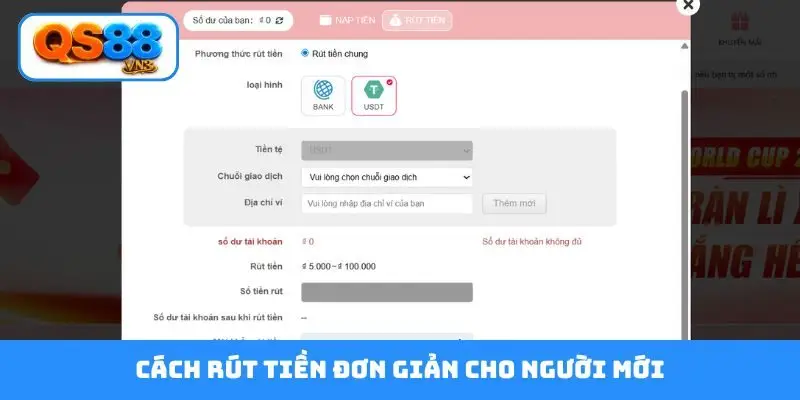 Cách rút tiền đơn giản cho người mới